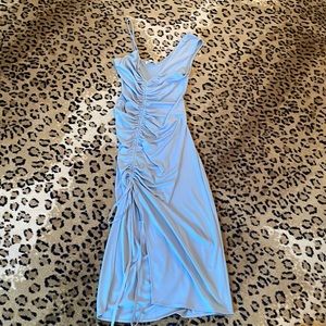 Baby blue slit Zara dress